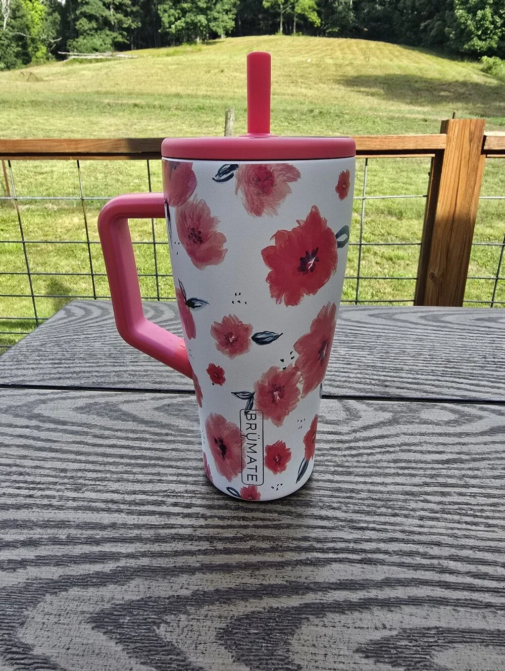30oz Brumate Era Reverie Pink Floral Insulated Tumbler with Handle